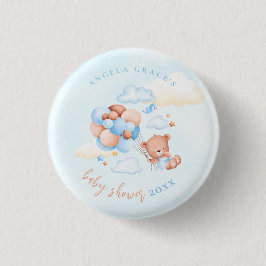 Niedlicher Blue Teddy Bear Baby Shootknopf Button