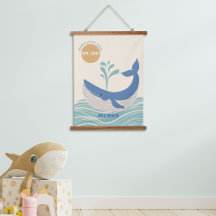 Niedlicher Blue Whale Kids Room Hängeband