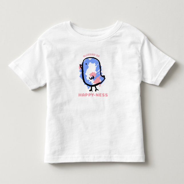 Niedlicher Bluebird-Cartoon Kleinkind T-shirt (Vorderseite)