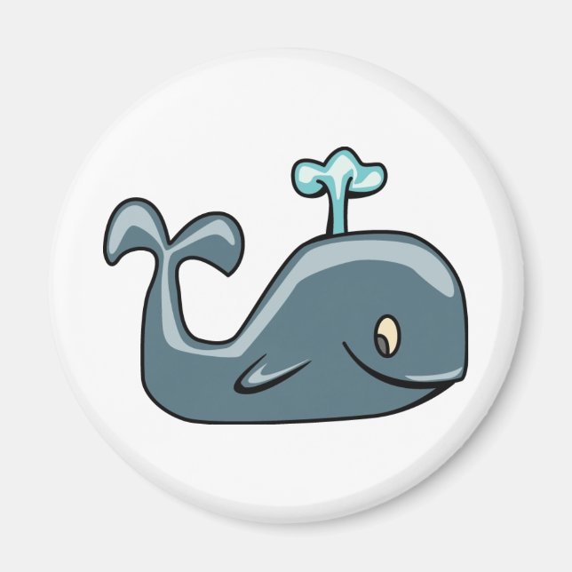 NIEDLICHER BLUEISH GRAY WHALE CARTOON TIERSEALI MAGNET (Vorne)