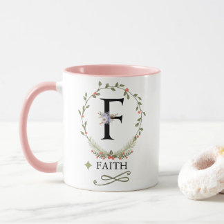 Niedlicher Blumenbrief F Monogramm-Tasse Tasse