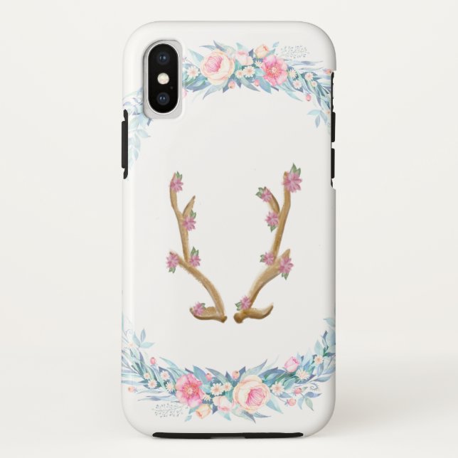 Niedlicher Blumenelch-Geweih-Telefon-Kasten Case-Mate iPhone Hülle (Rückseite)