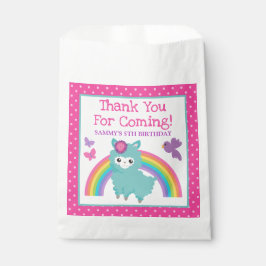 Niedlicher Blumenfrühling Aquamarin Llama & Rainbo Geschenktütchen
