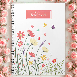 Niedlicher Blumenfrühling Personalisiert Notizblock