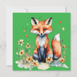 Niedlicher Blumenfuchs Einladung