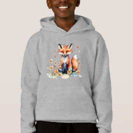 Niedlicher Blumenfuchs Hoodie