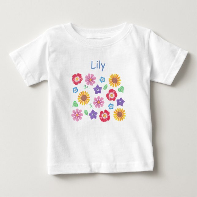 Niedlicher Blumengarten Soft Colors Baby T - Shirt (Vorderseite)