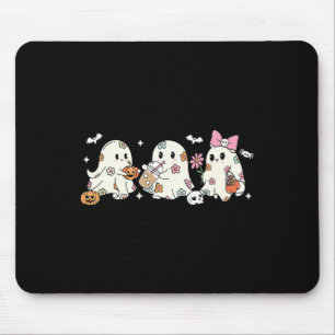 Niedlicher Blumengast Trinkkaffee Halloween-Geist Mousepad