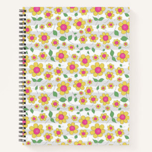 Niedlicher blumengeschmückter Cartoon Notizbuch