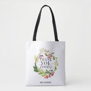 niedlicher, blumengeschmückter Lehrer Tasche