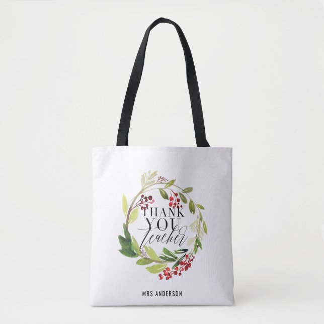 niedlicher, blumengeschmückter Lehrer Tasche (Vorderseite)