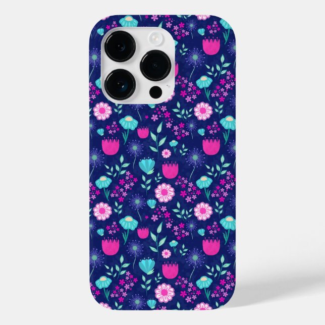 Niedlicher Blumenhintergrund Case-Mate iPhone 14 Pro Hülle (Rückseite)