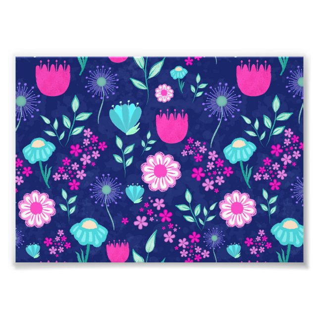 Niedlicher Blumenhintergrund Fotodruck (Vorne)