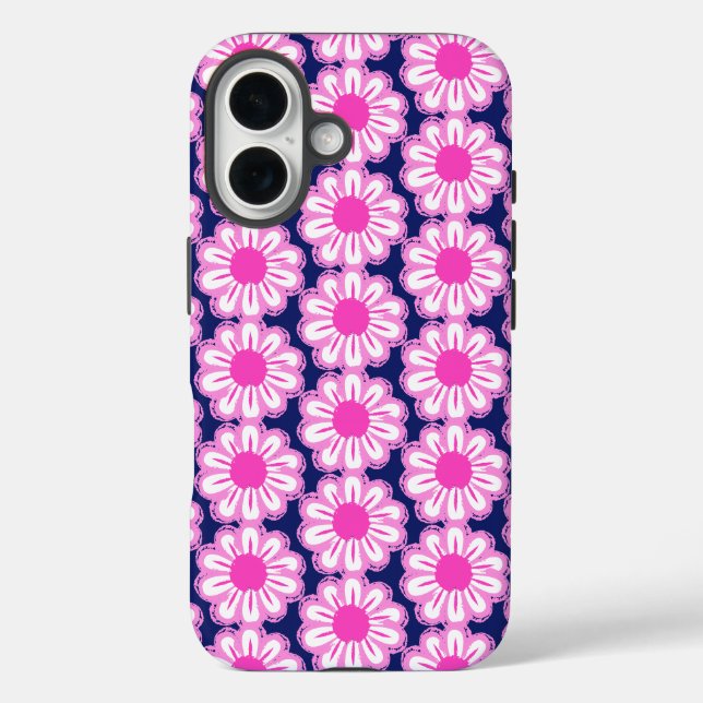 Niedlicher Blumenhintergrund iPhone 16 Hülle (Rückseite)
