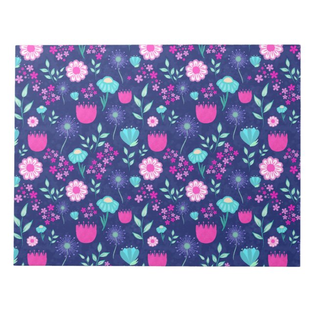 Niedlicher Blumenhintergrund Notizblock (Vorderseite)