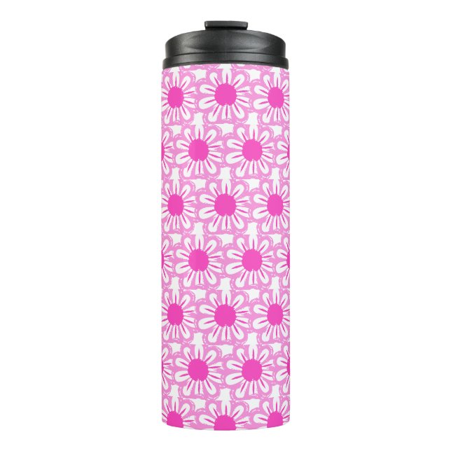 Niedlicher Blumenhintergrund Thermosbecher (Vorderseite)