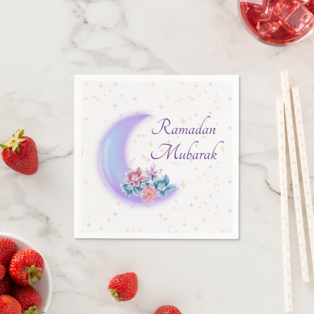 Niedlicher Blumenkreszent Islamischer Ramadan Muba Serviette (Beispiel)