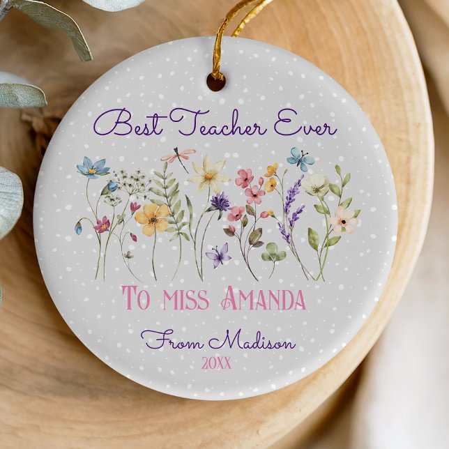 Niedlicher Blumenlehrer Weihnachtspastete Blume Keramik Ornament (Von Creator hochgeladen)