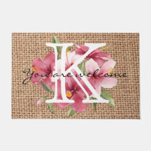 Niedlicher Blumensommer mit Monogramm Begrüßungste