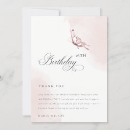 Niedlicher Blush Wasserfarbenschmetterling jeden G Dankeskarte