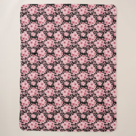 Niedlicher Blütenschwarzer Rosa Kirschblossom Sherpadecke