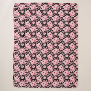 Niedlicher Blütenschwarzer Rosa Kirschblossom Sherpadecke