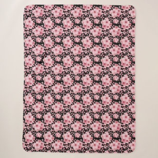 Niedlicher Blütenschwarzer Rosa Kirschblossom Sherpadecke