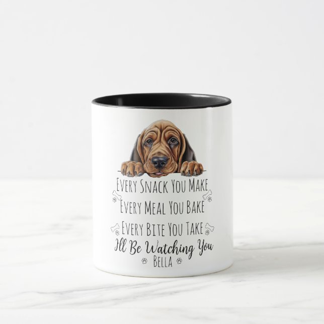Niedlicher Bluthund Hund Funny Custom Tasse (Zentrum)