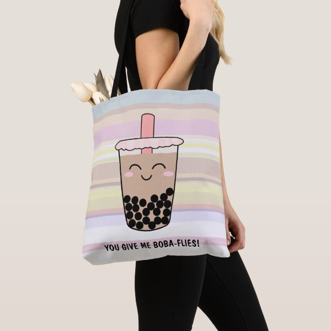 Niedlicher Boba Milk Tee Pub Tasche (Von Nahem)