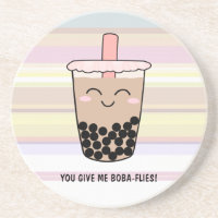 Niedlicher Boba Milk Tee Pun Sandstone Untersetzer