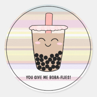 Niedlicher Boba Pearl Milk Pub Runder Aufkleber