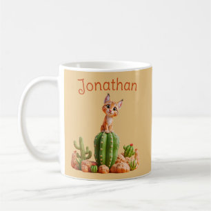 Niedlicher Bobcat auf Kakteen Kaffeetasse
