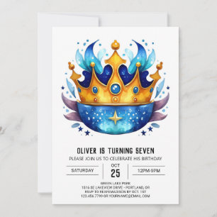 Niedlicher Bohemischer Prinz Crown Geburtstag Einladung