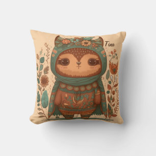Niedlicher boho blumenkaul Cartoon Kissen