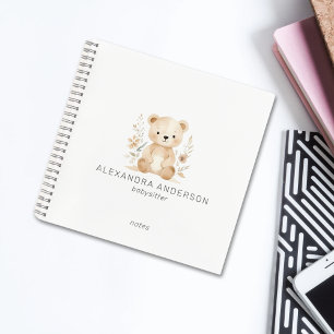 Niedlicher Boho Floral Bär Kinderservice Wasserfar Notizbuch