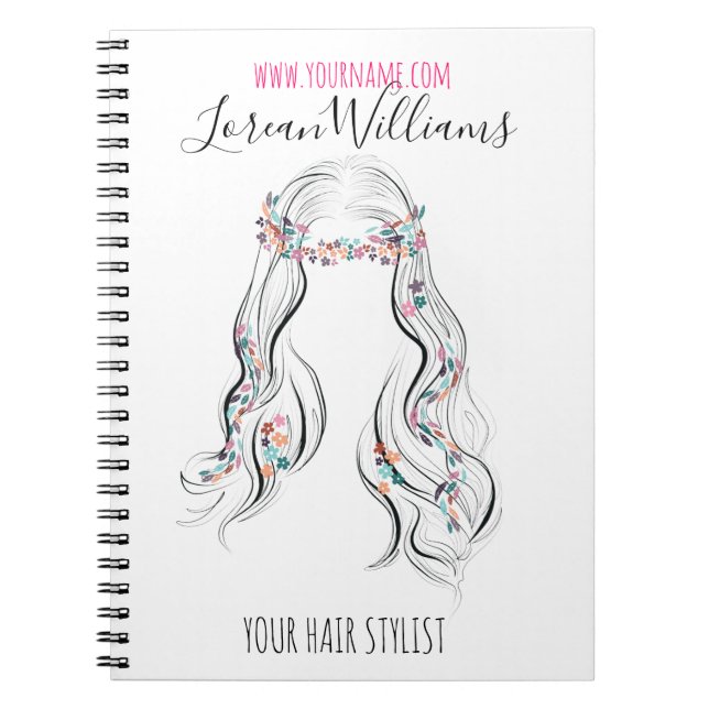 Niedlicher Boho Hairstyle Hochzeitssaal Notizblock (Vorderseite)
