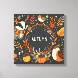 Niedlicher Boho Herbst Hirsch-Kranken-Wand-Decal Leinwanddruck