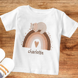 Niedlicher Boho Regenbogen mit Schlafhemd Hippo Mo Baby T-shirt