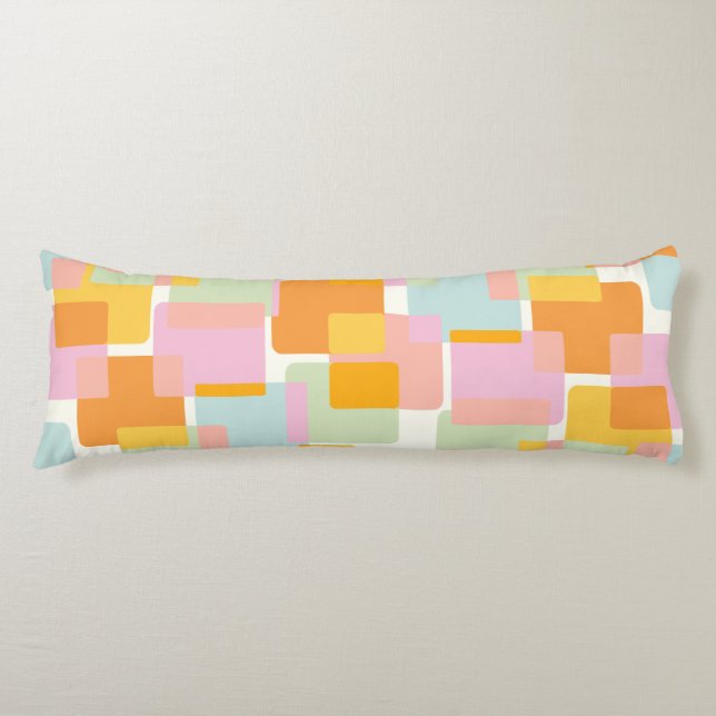 Niedlicher Boho Retro Pastel Geometrische Form Art Seitenschläferkissen (Vorderseite)