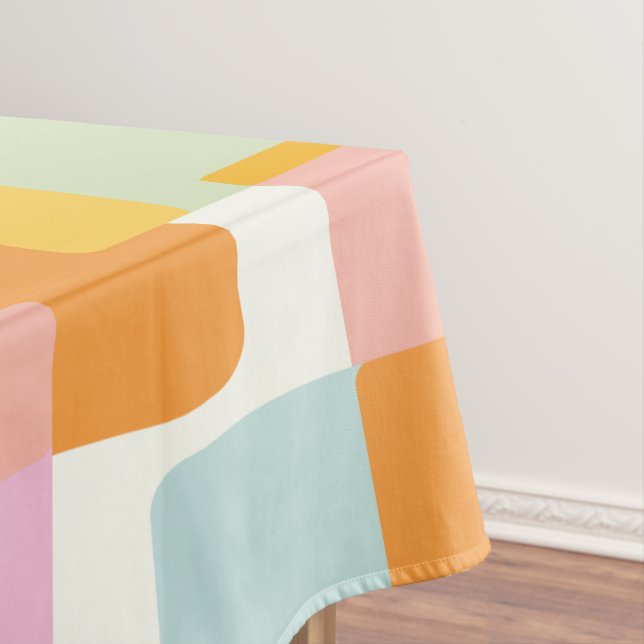 Niedlicher Boho Retro Pastel Geometrische Form Art Tischdecke (Beispiel)