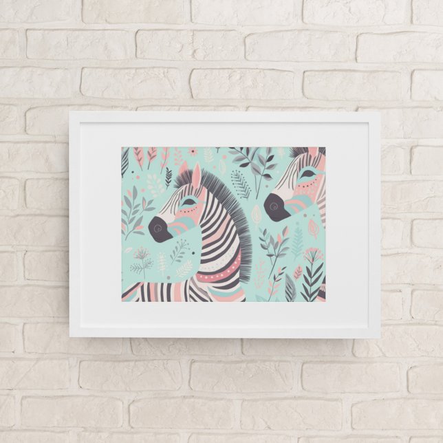 Niedlicher Boho Zebra Animal Safari Babysitter-Roo Poster (Von Creator hochgeladen)