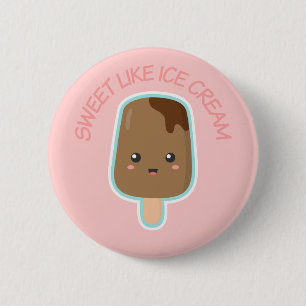 Niedlicher Bonbon mögen Schokoladen-Eiscreme-Knopf Button