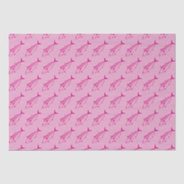 Niedlicher Bonito Fisch in heißen Rosa auf Pastell Seidenpapier