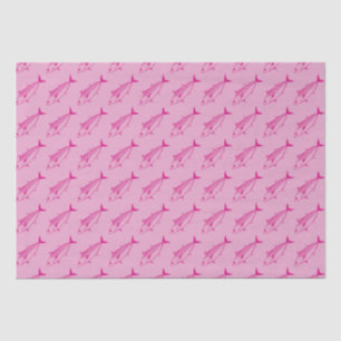 Niedlicher Bonito Fisch in heißen Rosa auf Pastell Seidenpapier