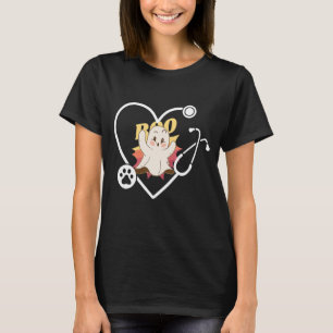 Niedlicher Boo Ghost Spooky Tierarzt und T-Shirt