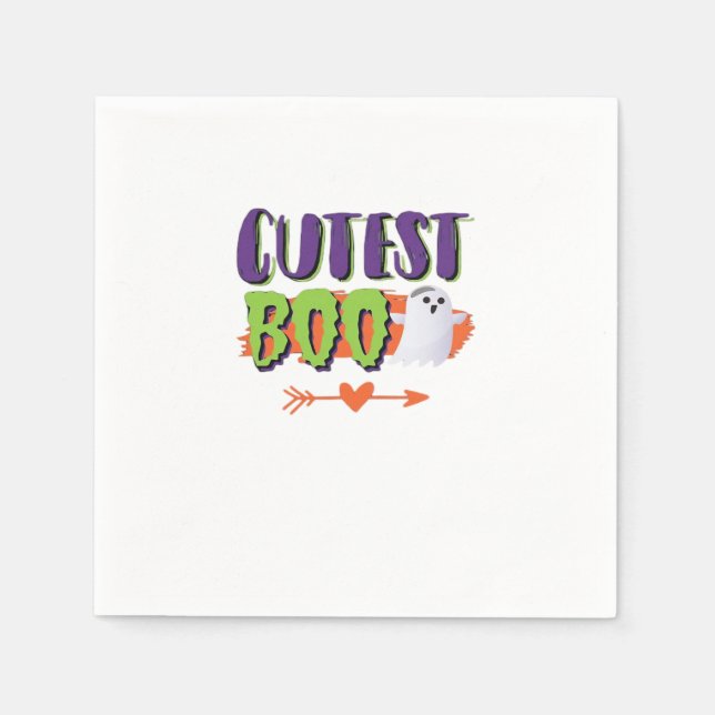 Niedlicher Boo Halloween Funny Lässig Serviette (Vorderseite)