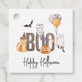 Niedlicher Boo Happy Halloween Katzen Ghosts Pumpk Geschenkanhänger