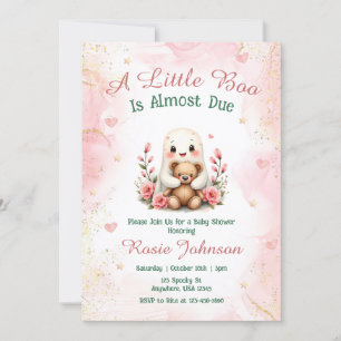 Niedlicher Boo ist fällig Fall Girl Pink Babydusch Einladung