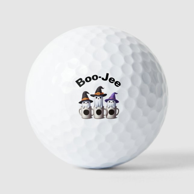 Niedlicher Boo-Jee-Geist zu Halloween Golfball (Vorderseite)