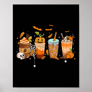 Niedlicher Boo latte Kaffee Halloween Spooky Seaso Poster